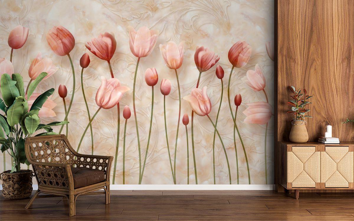 Devant -L’Agitateur Floral Soldes Beautiful 3D Flowers Wallpaper for Home and Office M