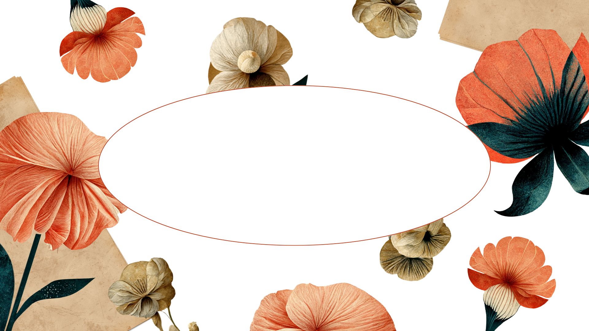 Devant -L’Agitateur Floral Soldes Orange and Beige Vintage Illustrative Flowers Presentation