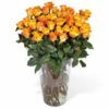 Bouquet De Roses Oranges Longues Tiges