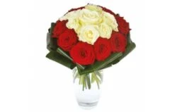 Bouquet De Roses Rouges Et Blanches Capri