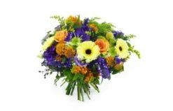 Bouquet Orange, Jaune & Violet "Amsterdam"