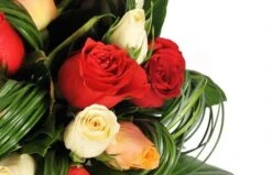 Bouquet Rond De Roses Colorées Joie -L’Agitateur Floral Soldes bouquet rond de roses colorees joie 2