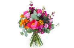 Bouquet Rond Fuchsia & Orange "Florence"