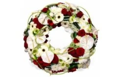 Couronne De Deuil Rouge Et Blanche Repos Infini