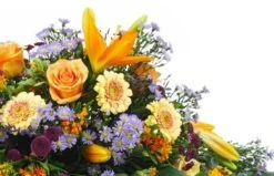 Raquette De Deuil Orange & Mauve-violet "Jupiter" -L’Agitateur Floral Soldes raquette de deuil orange mauve violet jupiter 2