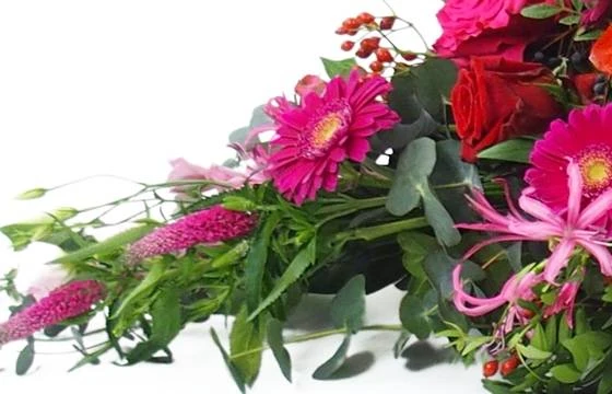 Raquette De Deuil Rouges, Fuchsias & Roses "Korinthos" 3 Raquette De Deuil Rouges, Fuchsias & Roses "Korinthos" – Image 3